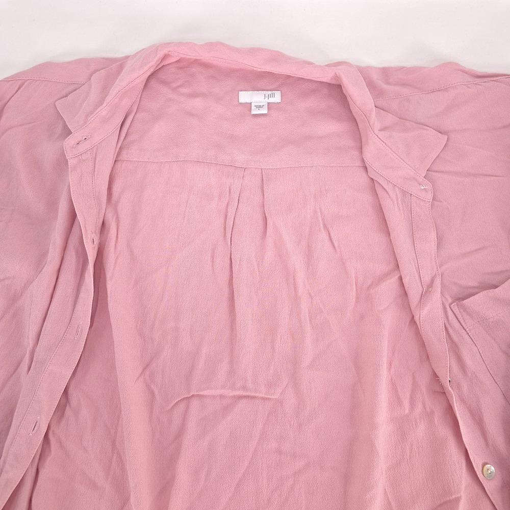 J Jill Button Up Shirt Womens Large‎ Pink Long Sleeve Casual Blouse Normcore - Picture 5 of 16